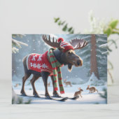 Moose-tastic Christmas Personalized Greeting Card Feestdagenkaart (Staand voorkant)