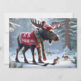 Moose-tastische kerst persoonlijke wenskaart feestdagenkaart