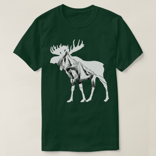 Moose tekening t-shirt (Design voorkant)