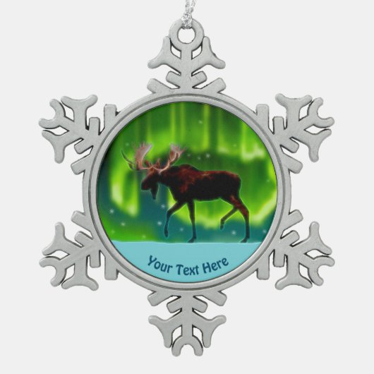 Moose Tin Sneeuwvlok Ornament (Voorkant)