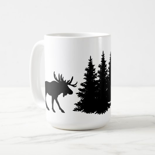 Moose & Tree Silhouet Koffiemok (Voorkant links)