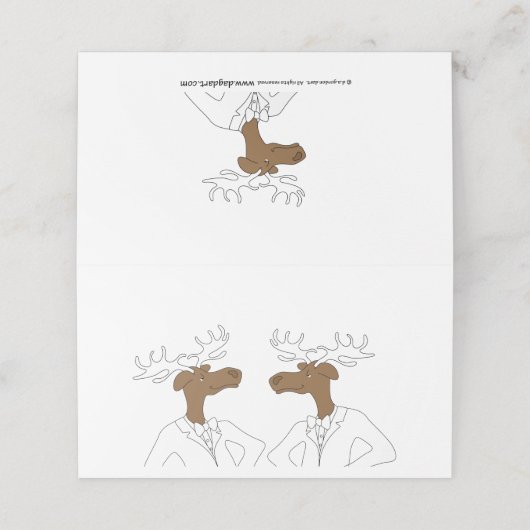 Moose, twee oplaadkaarten plaatskaartje (Buitenkant ongevouwen)