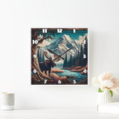 Moose van Mountain Stream in het herfstlandschap Vierkante Klok (Huis)