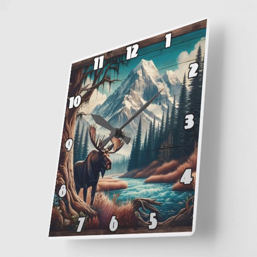 Moose van Mountain Stream in het herfstlandschap Vierkante Klok (Hoek)