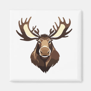 Moose Vector Art Animal Modern Urban City Graphic Magneet