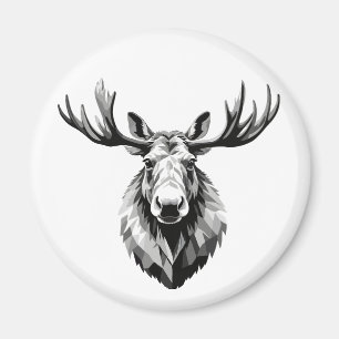 Moose Vector Grafische Kunst Portret Dierlijke Gee Magneet