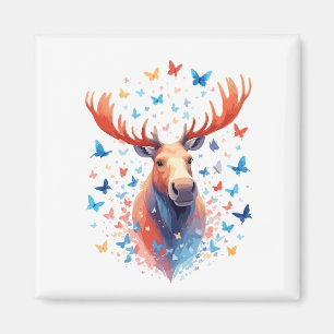Moose Vector Schilderen Schattig Fun Animal Spelen Magneet