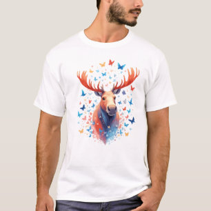 Moose Vector Schilderen Schattig Fun Animal Spelen T-shirt