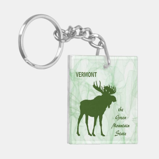 Moose, Vermont, de staat Groene Berg Sleutelhanger (Voorkant Links)
