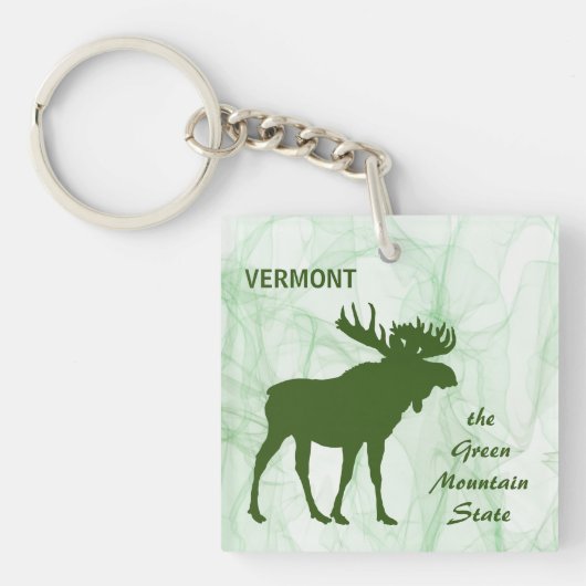 Moose, Vermont, de staat Groene Berg Sleutelhanger (Voorkant)