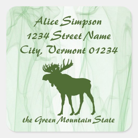 Moose, Vermont Return Address Labels (Voorkant)