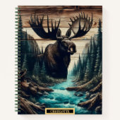 Moose verschijnt bij serene River bij dageraad not Notitieboek (Voorkant)