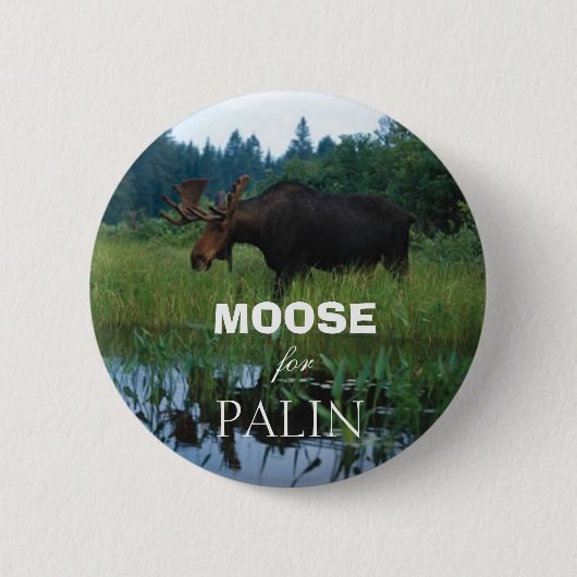 Moose voor Palin Ronde Button 5,7 Cm (Voorkant)