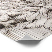 Moose Vreedzame Natuur Prairie Schets Tekenstijl Poster (Hoek)