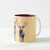 Moose wacht op een kudde tweekleurige koffiemok (Voorkant rechts)