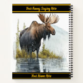 Moose wades in het vredige noordelijke meer notitieboek (Achterkant)