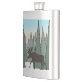 Moose Walking in het winterbos Flacon (Links)