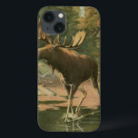 Moose Walting in Water Case-Mate iPhone Case<br><div class="desc">Woon je ver van de natuur? Dit mooie en toch klassieke afbeelding wekt een indruk van rust en de kleuren van de zeemijlen die in het water lopen zijn juist,  wat dit afbeelding zeer realistisch maakt. Haal deze natuur stijlvolle kunst op je favoriete producten!</div>