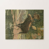 Moose Walting in Water Legpuzzel (Horizontaal)