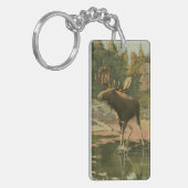 Moose Walting in Water Sleutelhanger (Voorkant Links)