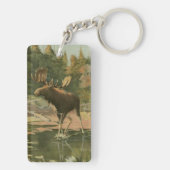 Moose Walting in Water Sleutelhanger (achterkant)