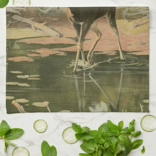 Moose Walting in Water Theedoek (Gevouwen)