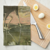 Moose Walting in Water Theedoek (Quarter Fold)