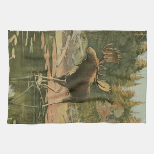 Moose Walting in Water Theedoek (Horizontaal)