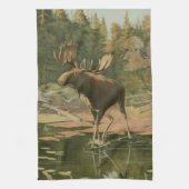 Moose Walting in Water Theedoek (Verticaal)