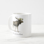 Moose Wander in de Wilderness White Enamel Camper Koffiemok (Voorkant links)