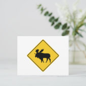 Moose Warning, Road Sign, Canada Briefkaart (Staand voorkant)