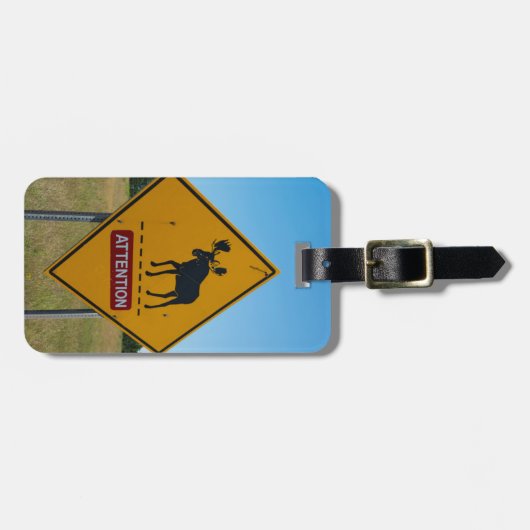 Moose Warning Sign Bagagelabel (Voorkant horizontaal)