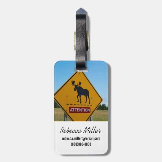 Moose Warning Sign Bagagelabel (Achterkant verticaal)