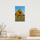Moose Warning Sign Poster (Keuken)