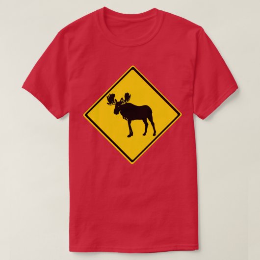 Moose Warning Sign T-shirt (Design voorkant)