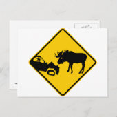 Moose Warning Sign van het Nationaal Park Gros Mor Briefkaart (Voorkant / Achterkant)
