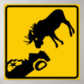 Moose Warning Sign van het Nationaal Park Gros Mor Poster (Voorkant)