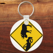 Moose Warning Sign van het Nationaal Park Gros Mor Sleutelhanger (Voorkant)