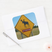 Moose Warning Sign Vierkante Sticker (Envelop)