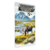 Moose Waterverf AI Art Monogram Mini Klembord (Schuin)