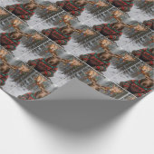 Moose Wearing Ugly Christmas Sweater Cadeaupapier (Hoek)