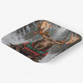Moose Wearing Ugly Christmas Sweater Papieren Bordje (Gebogen)
