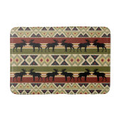 Moose Wildlife Animal Red Green Ochre Ikat Stripes Badmat (Voorkant)