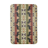 Moose Wildlife Animal Red Green Ochre Ikat Stripes Badmat (Voorkant Verticaal)