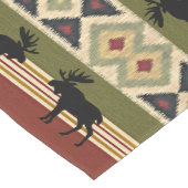 Moose Wildlife Animal Red Green Ochre Ikat Stripes Medium Tafelloper (Hoek)