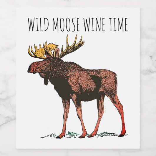 Moose Wildlife Wijn Etiketten (Enkel label)