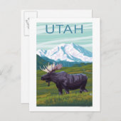 Moose with MountainUtah Briefkaart (Voorkant / Achterkant)