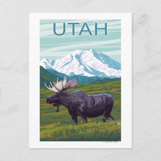 Moose with MountainUtah Briefkaart (Voorkant)