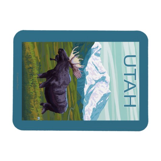 Moose with MountainUtah Magneet (Horizontaal)
