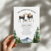 Moose Woodland Adventure Neutraal Baby shower Kaart